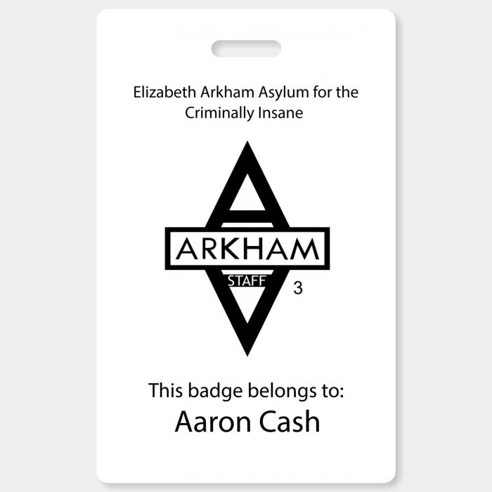 Arkham Asylum Staff ID Badge BACK