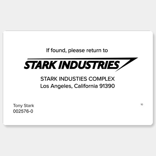 Stark Industries Employee ID Badge BACK
